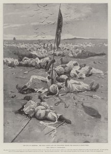 La fin du Mahdisme, le mort Yakub et ses partisans à côté du drapeau noir du Khalifa - Henry Charles Seppings Wright